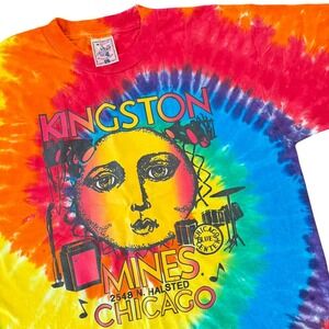 90s Kingston Mines Chicago Blues Bar Tie Dye Music T-Shirt Single Stitch Men's L